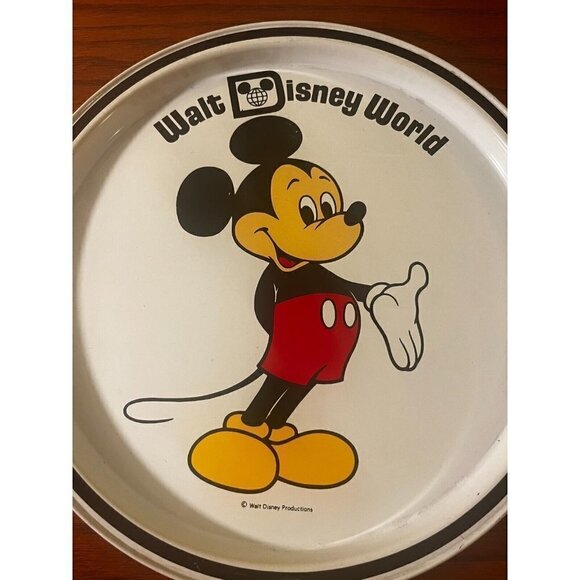 Vintage Walt Disney World Mickey Mouse Metal Tin Souvenir Plate Collectable USA - Picture 3 of 5